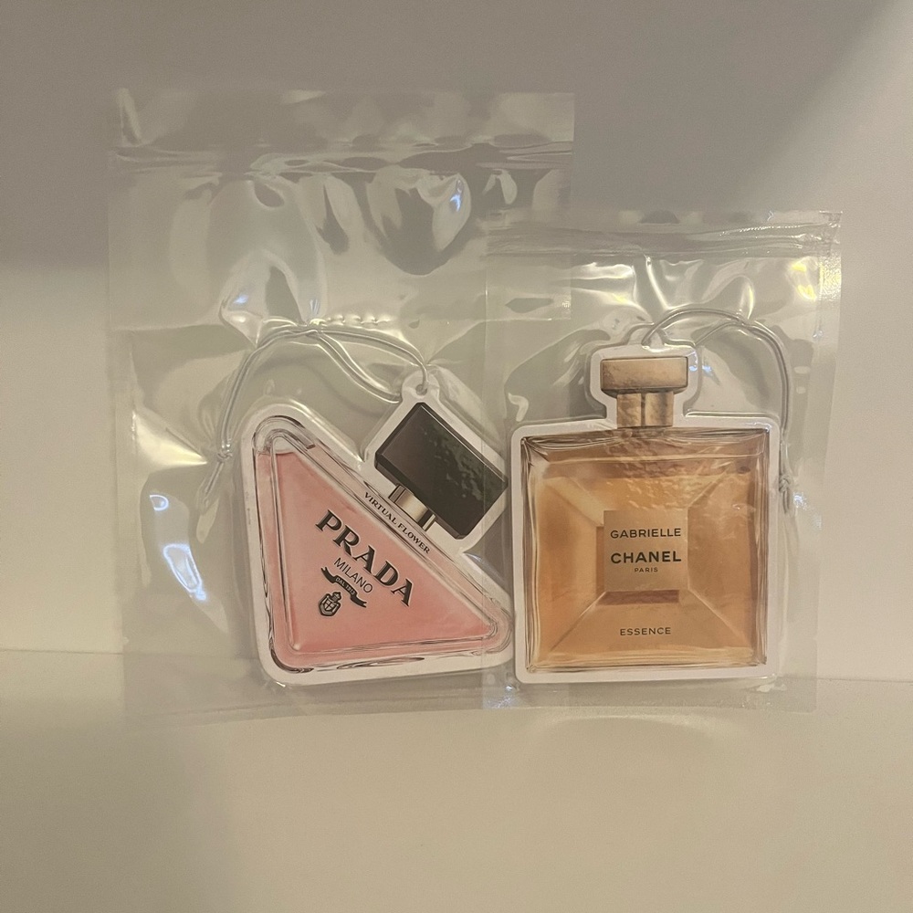 Prada Pink and Chanel Gold Scented Air Fresheners